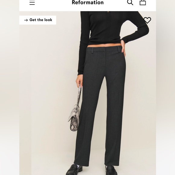 Reformation - Low Rise Kelly Pants - Charcoal - Size 0 - Picture 3 of 4